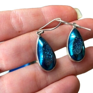 Starborn Druzzy gemstone sterling silver earrings 925